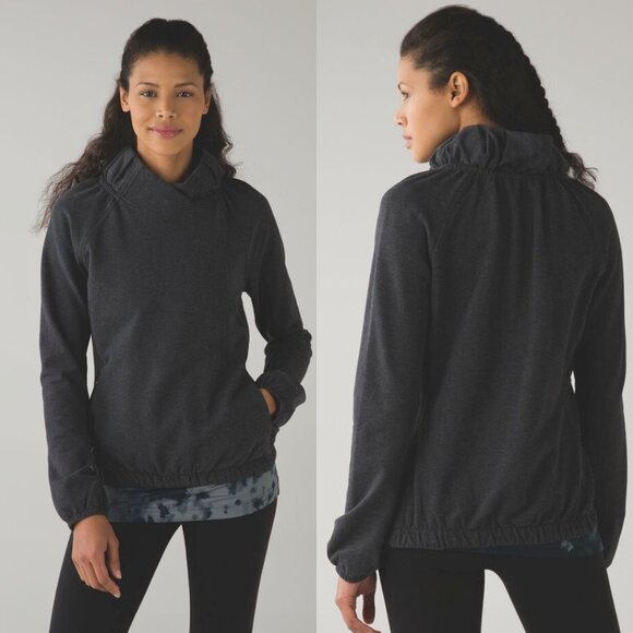 Lululemon After All Pullover In Heathered Black Size 4 - Picture 1 of 11